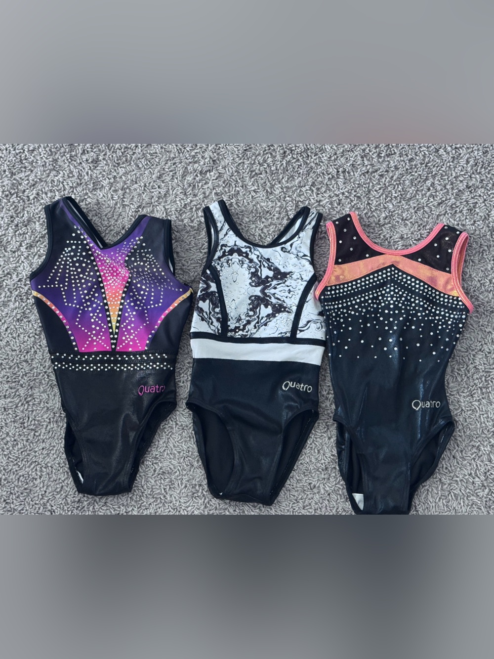 Quatro Gymnastics Leotards -(Set of 3)